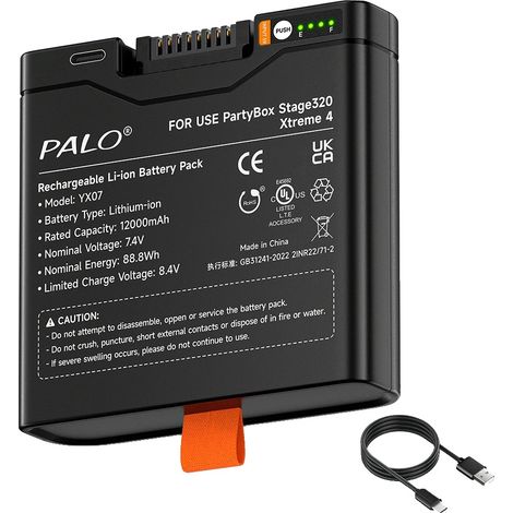 Batería recargable, capacidad de 12000 mAh, compatible con altavoces portátiles, 1 unidad. (1/2)