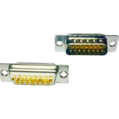 Connecteurs DB9/15/25/37P mâle et femelle RS232 plaqués or massif, colle blanche, aiguille de soudure, connecteur DB15 mâle 15 broches à 2 rangées + connecteur femelle plaqué or. (1/2)