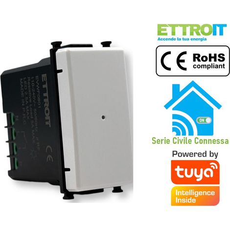 ETTROIT Deviatore smart Wifi Connesso app Tuya compatibile con Vimar Plana - EVWF0801 (1/5)