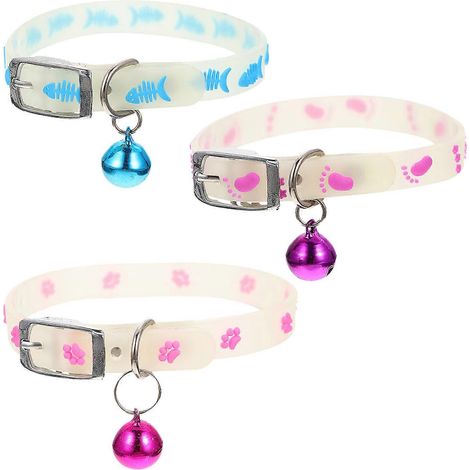Collier pour chiot en silicone fluorescent, lot de 3, pour usage quotidien. (1/4)