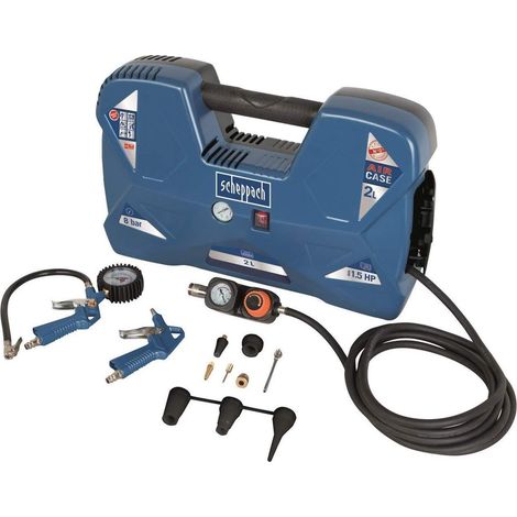 Compressore aria portatile 2l con accessori 1.5hp Scheppach air case (1/5)
