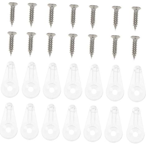 Packung mit 30 Spiegelbefestigungsclips inklusive Schrauben, robuste Kunststoffbefestigungsclips für Spiegel, Schränke und Kleiderschränke. (1/5)