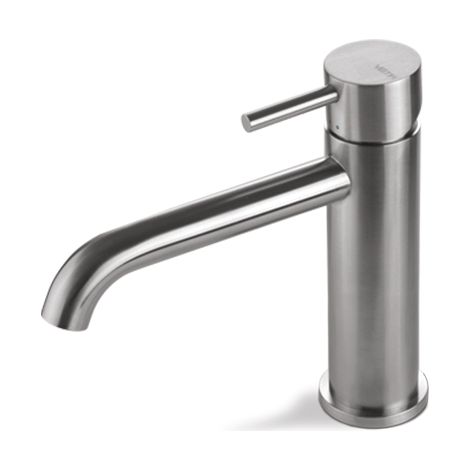 Miscelatore lavabo senza scarico acciaio inox Vema TIBER STEEL V17011 Satinato