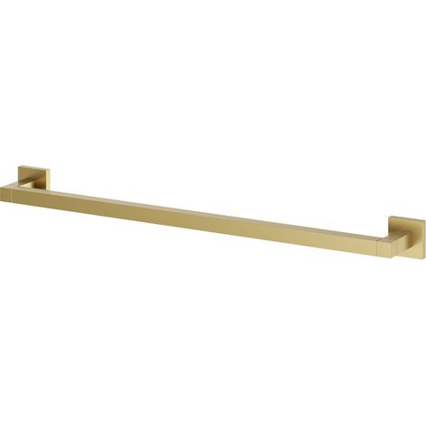 Colore Vector Brushed Brass 600mm Wall Mounted Single Towel Rail (1/5)