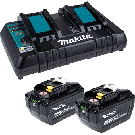 Makita High Capacity Energy Pack - 2x BL1890 Batteries & DC18RD Twinport Charger (1/5)