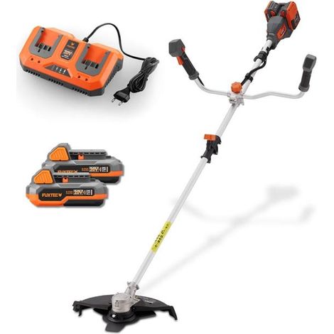 FUXTEC 40V Akku Motorsense FX-E2MSCSET - Akku Rasentrimmer - 35 cm Schnittbreite - 2in1 Trimmer und Freischneider - 2x20V Akku-System