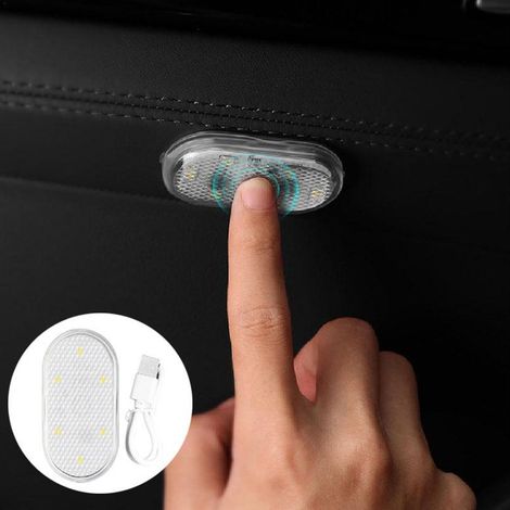 Luz de lectura LED para interior de coche, luz de techo, luz nocturna, mini luz para coche recargable por USB 5V (1/5)