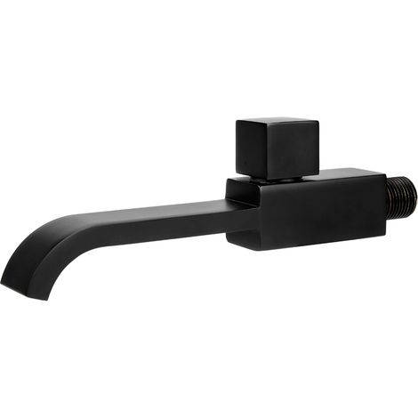 G1/2 Wandarmatur für Waschtische, Kaltwasser, Badaccessoire, Mattschwarz (1/5)