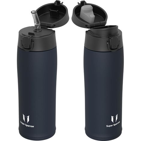 Edelstahl Thermosflasche BPA-frei, 350-950ml, 2 Deckel, Midnight Blue (1/5)