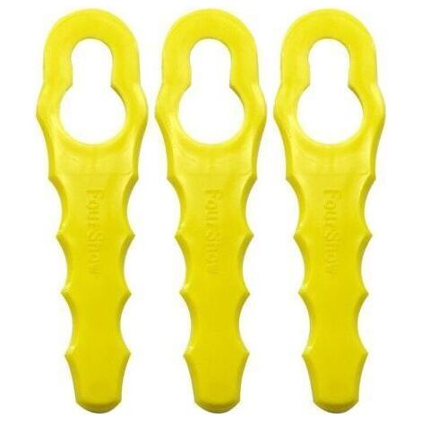 Pack of 100 Replacement Blades compatible with Ryobi Grass Trimmer, Double Serrated Blade Heads RAC155 RAC157 RAC158- (1/5)