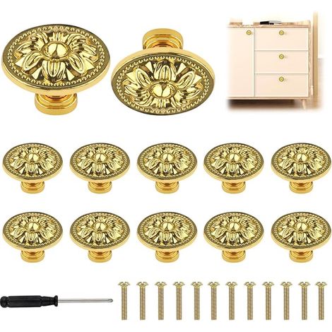 Kitchen Cabinet Handle, 30 mm Furniture Knob (Gold) (1/5)