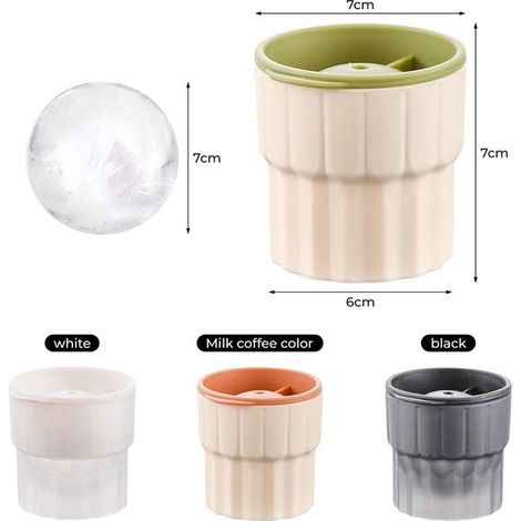 Molde de silicona grande para bolas de hielo (7 cm), juego de 4 piezas, ideal para whisky y cócteles Apto para alimentos y fácil de desmoldar. (1/5)