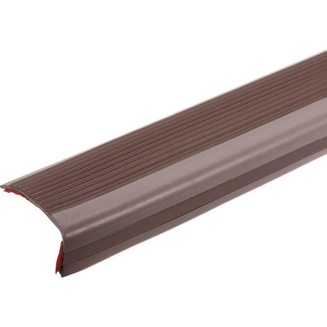 3.3Ft Marche Nez, 5cm PVC Autocollant Protège-Marche L Forme Bordure Marche Nez Escalier Pour Escaliers Intérieur Extérieur, Brun Foncé (1/5)