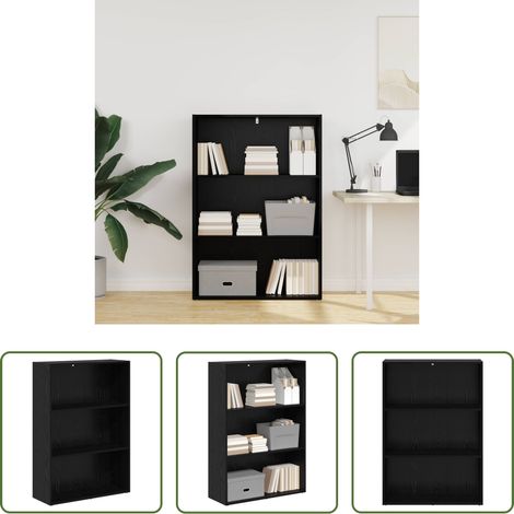 vidaXL Bücherregal Eiche - Bücherregal Schwarz Eichen-Optik 60 x 30 x 76.5 cm (1/5)