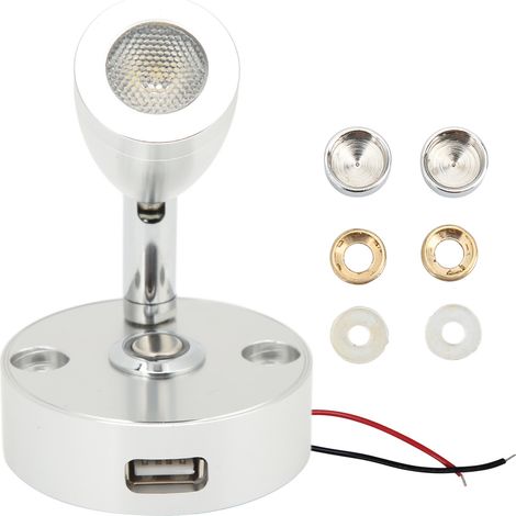 Lampe de lecture RV 3500K 3 couleurs en alliage d'aluminium angle réglable 12V-24V lampe de chevet pour bateau yacht (1/5)
