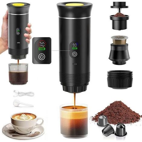 Machine à Café Portable - 20 bar - Machine à Café 3 en 1- Auto-chauffage en 4 à 6 Minutes, Grandes Capsules, Café Moulu (1/5)