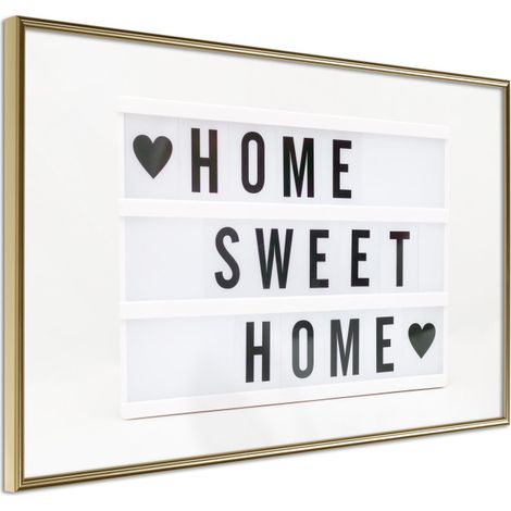 Affiche Murale Encadrée "There is No Place Like Home" 60 x 40 cm Or