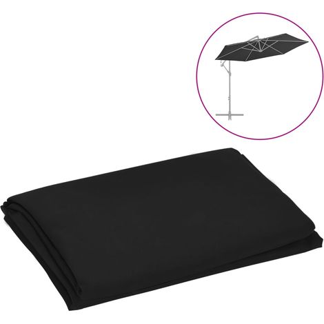 Tissu de remplacement pour parasol déporté Noir 300 cm (1/4)