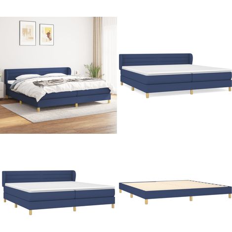 Boxspringbett mit Matratze Blau 200x200 cm Stoff - Boxspringbett - Doppelbett - Blau - Bettsofa - Lattenrost - Home & Living (1/5)