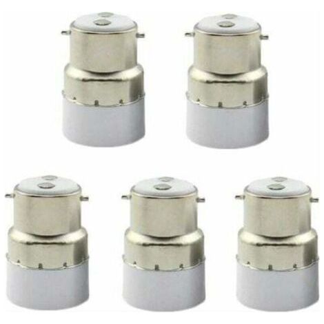Paquet de 5 convertisseurs de douille d'ampoule B22 à E14 Douille de douille B22 Passer au support de lampe adaptateur standard E14 (1/4)