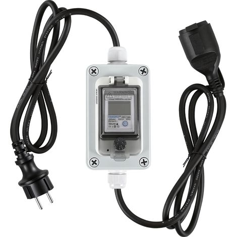 Jiubiaz Medidor eléctrico portátil 230 V 16 A Schuko cable 3 m