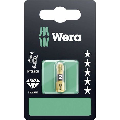 Wera 855/1 BDC SB SiS 05073337001 Inserto a Croce PZ 2 Acciaio per utensili rivestimento di diamante D 6.3 1 pz. (1/5)