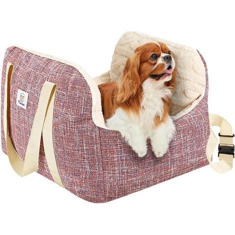 Siège auto rehausseur pour petit chien et chiot, jusqu'à 11kg, avec sangle de sécurité (1/5)