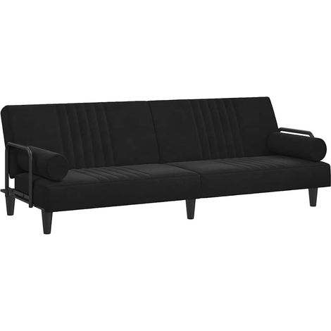 Canapé-lit,Canapé convertible avec accoudoirs noir velours CFW39204 (1/5)