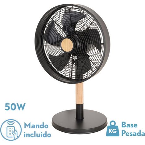 Ventilador Sobremesa Falcon Negro/Haya 45W Oscilante