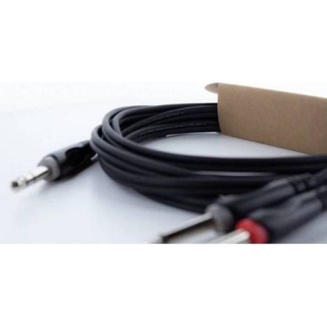 Adaptateur Y - Jack 6,3 mm Stéréo vers 2 Jack 6,3 mm Mono - Câble Audio 1 m - Noir (1/3)