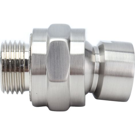 Pommeau de douche oscillant en cuivre, tête de pluie noire mate brossée brillante, raccord 4 points, modèle PSB101 brossé (1/5)