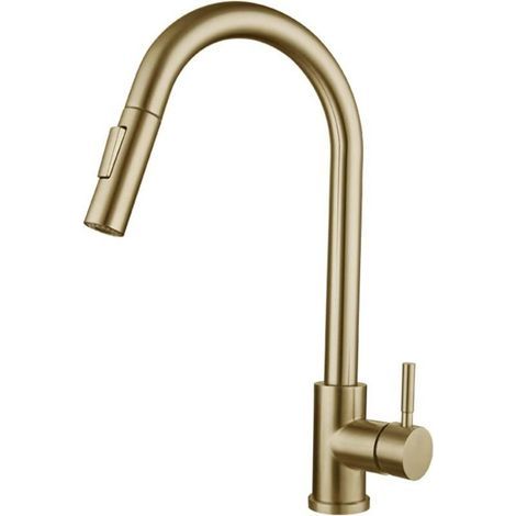 Robinet de cuisine tactile avec douchette extractible, robinet d'évier de cuisine à poignée unique, adapté aux cuisines modernes de style campagnard. (1/4)