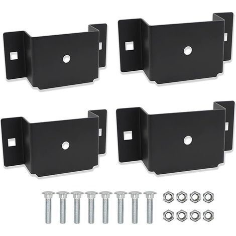 Poches sécurisées pour piquets de remorque avec boulons de montage antidérapants pour camions à plateau en bois de 5 x 10 cm, supports de remorque givrés antidérapants (1/4)