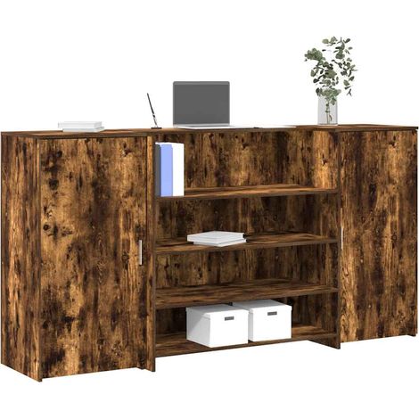 Empfangstheke Räuchereiche 200x50x103,5 cm Holzwerkstoff