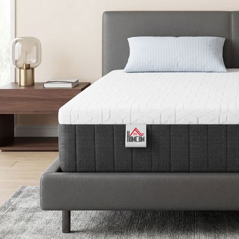 Matelas 140 x 190 cm, 25 cm d'épaisseur, mousse à mémoire de forme, noyau à ressorts ensachés 7 zones, fermeté moyenne
