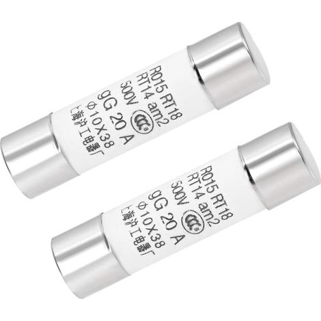Ceramic Cartridge Fuses 20A DC 500V 10x38mm Replacement for Stereo Audio Alarm Amplifier Ceramic Silver 2pcs (1/2)