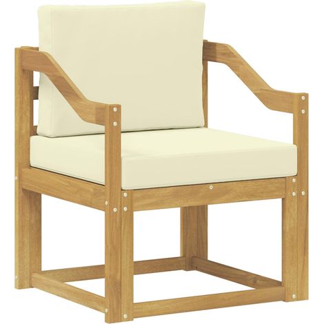vidaXL Canapé d’extérieur Polyester Blanc et Crème