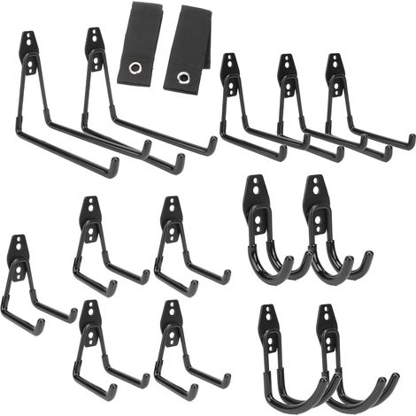 16er-Pack robuste Garagenhaken aus Eisen mit Antirutschbeschichtung zum Aufhängen von Leitern und Gartengeräten (1/5)