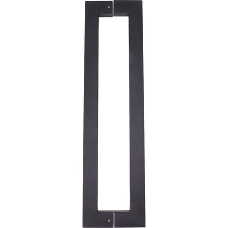 Poignée de porte tubulaire carrée coudée à angle droit pour porte en bois et aluminium, noir mat (1/5)