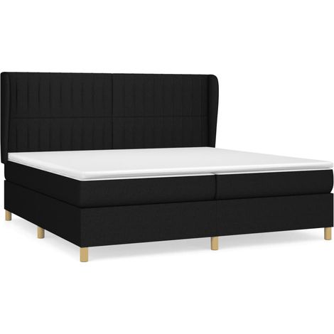 Maison Exclusive - Giroletto a Molle con Materasso Nero 200x200 cm in Tessuto (1/5)