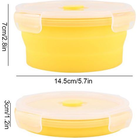 1 Boîte à lunch, Silicone, Pliable, 500 ml, Sans BPA, Micro-ondes, Bureau (1/5)