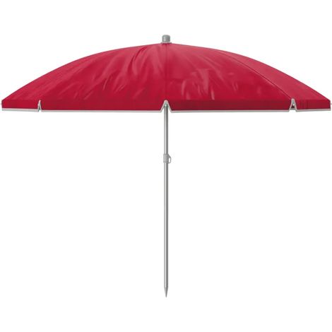 Sombrilla Polyester Acero Color Rojo 160 cm Jardín Playa MARBUENO SUMMER