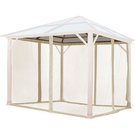 TOOLPORT Moskitonetz für Gartenpavillon Forest Deluxe 3x3 m - Polyester - Insektengitter mit Reißverschluss - champagner (1/5)