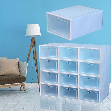 20 Tiroir Boîte De Rangement Boîte À Chaussures Boîtes Fenêtre De Visualisation Transparente Empilable En Carton Rangement De Chaussures (1/5)