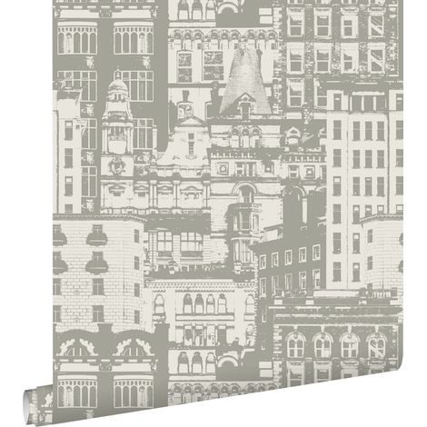 papier peint bâtiments taupe  - ESTAhome (1/5)