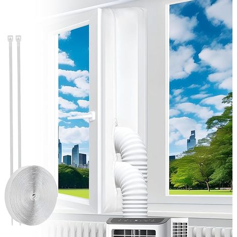Kit Calfeutrage Climatiseur 400CM Joint de Fenetre pour ClimatIseur Mobile Installation Facile Utilisé pour Toutes les Unités de Climatisation Mobile et les Séchoirs (1/5)