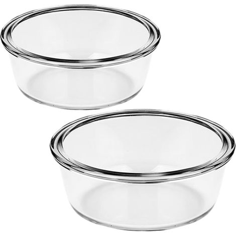Bol en verre transparent pour friteuse à air 2 pièces 650 ml 1000 ml Résistant à la chaleur Antiadhésif Convient pour four et usage domestique en cuisine et au four (1/5)