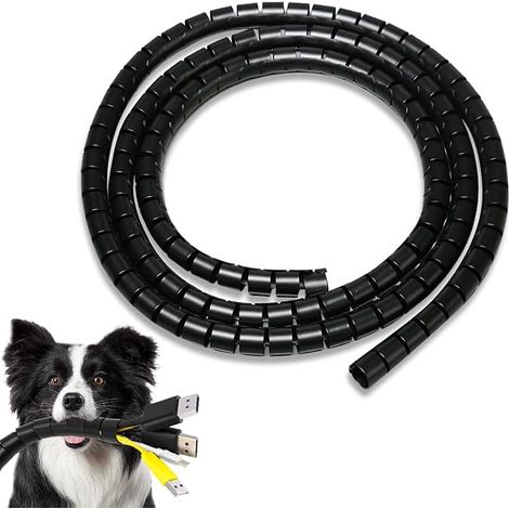 5M Gaine Cable,Cache Cable Protecteur de Cordon pour Chien et Chat Gaine Spirale Flexible Gaine Cable Informatique Protege Cable Gaine Spiralé pour Câbles,pour Range Cable,Protection Cable (1/5)