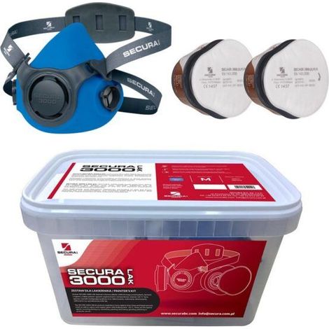 Secura 3000 LAK Set Maske + Filter 3021 A1 + Filter Secura 3000.02 P2 R M (1/5)
