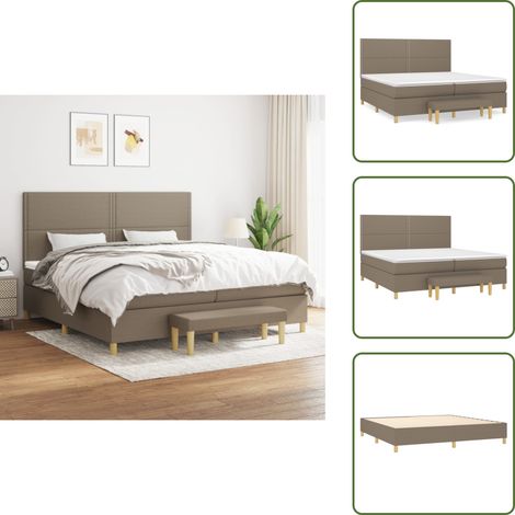 Boxspringbett mit Matratze Taupe 200x200 cm Stoff - Boxspringbett - Doppelbett - Bettenrahmen - Schlafraum - Tapete (1/5)